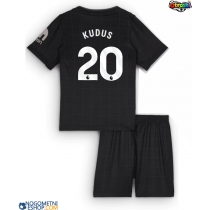 Otroški Nogometni dresi Tottenham Hotspur Mohammed Kudus #20 Gostujoči 2025-26 Kratek Rokav (+ Kratke hlače)